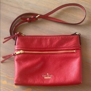 Kate Spade Crossbody Purse in Red Leather